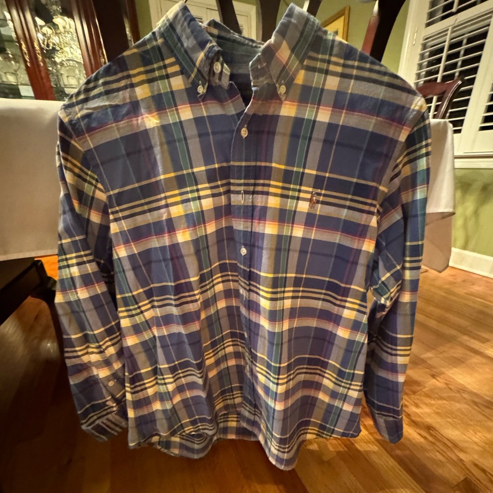 Men's Blue Plaid Shirt